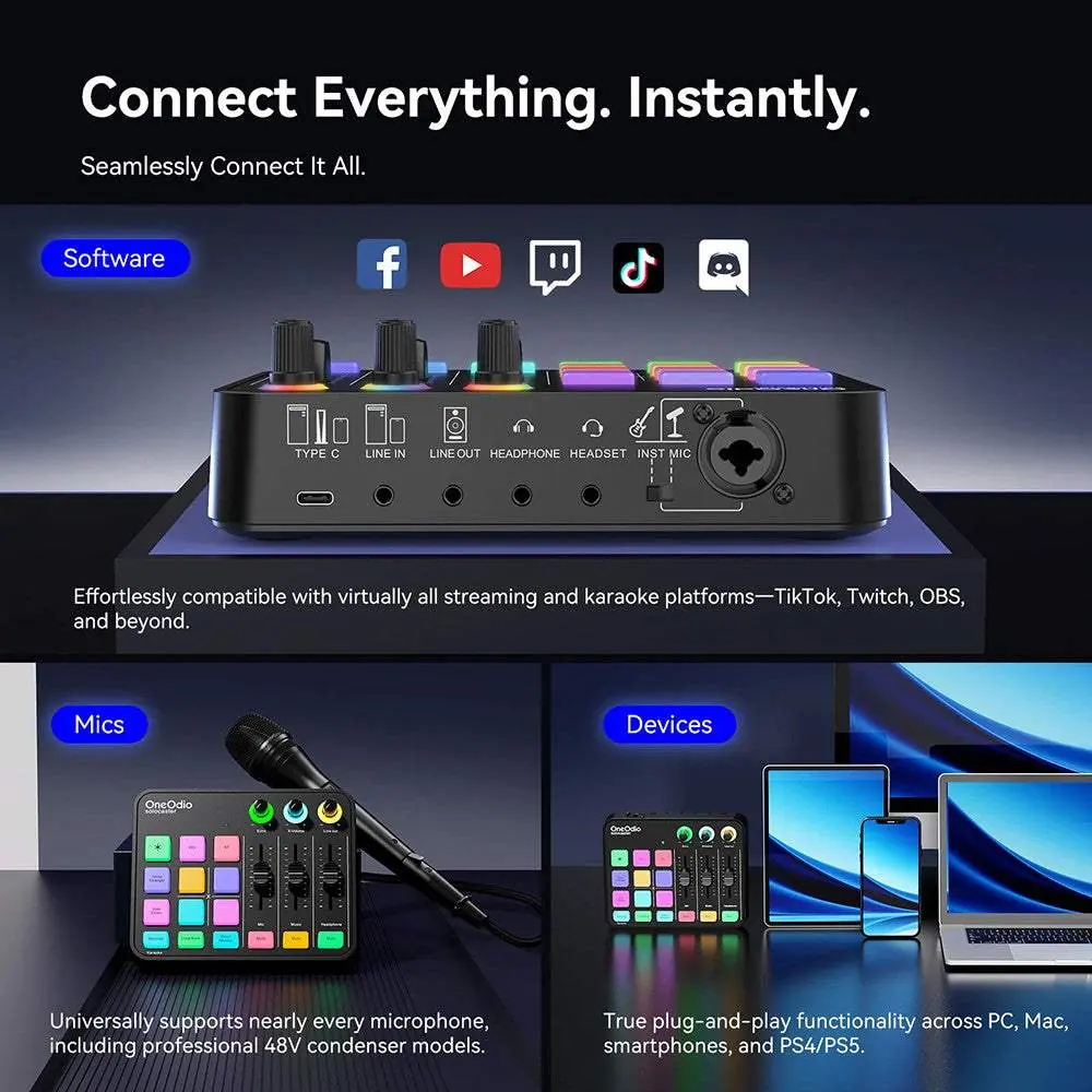 OneOdio Solocaster Audio Mixer view 3